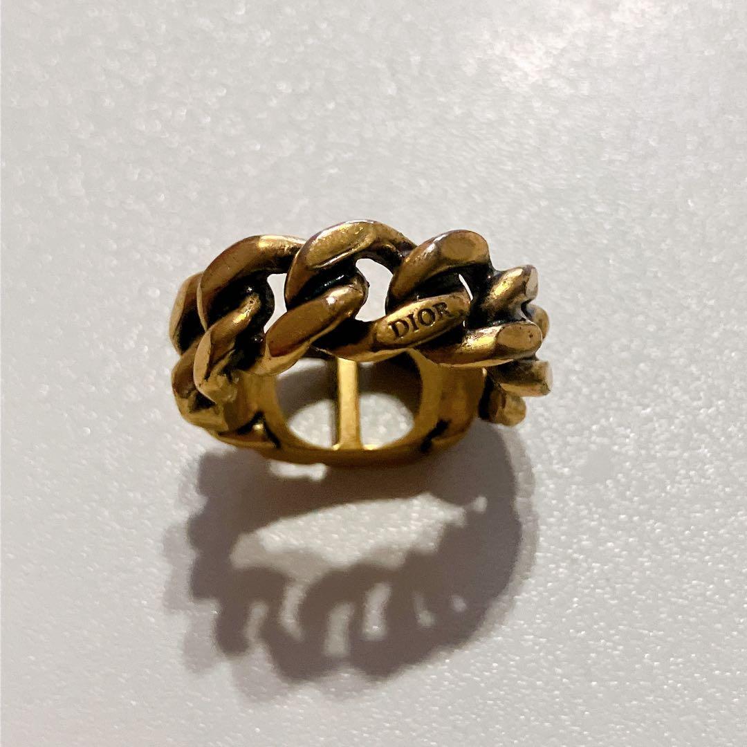 正規品、あんしん鑑定】 Dior ゴールド チェーン リング 指輪 - メルカリ
