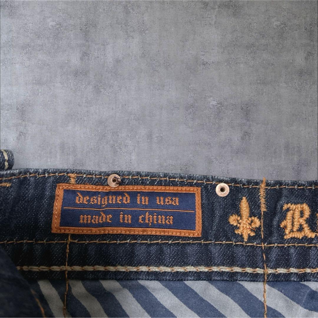 ロックリバイバル ジーンズ 刺繍 30インチ　百合　y2k archive