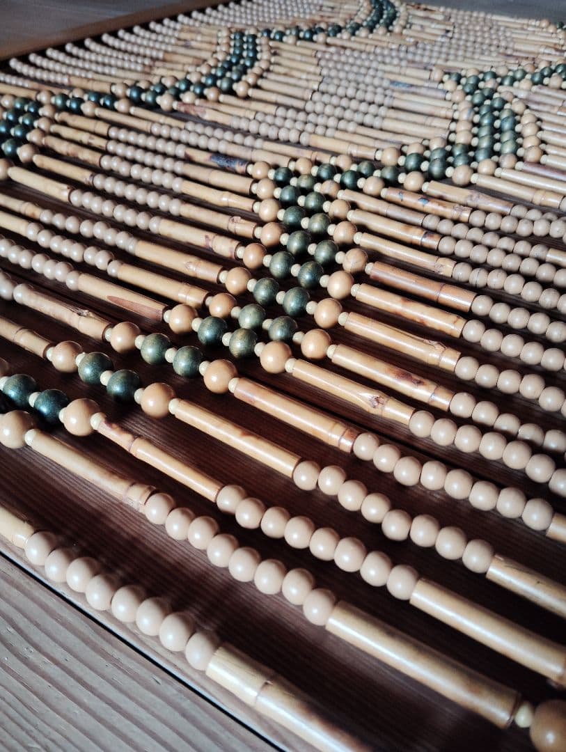 重量あります ロング 昭和レトロ 木製珠すだれ 珠のれん 木製ヴィンテージ