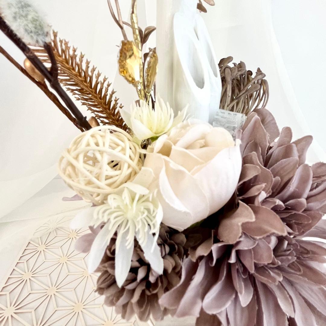 門松 白 グレー ゴールド ハンドメイド 特大 お正月飾り ハンドメイド 217