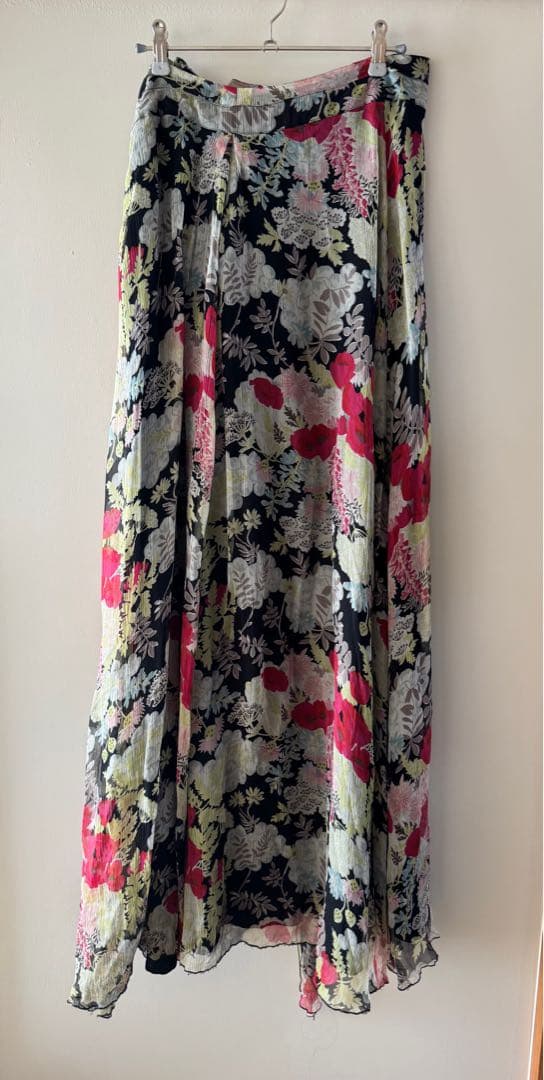 【美品】KENZO ケンゾー　シルク100%総柄　ロングスカート