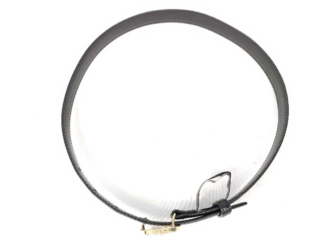 GUCCI ブラックレザー ダブルG ロゴベルト インターロッキングG65 26