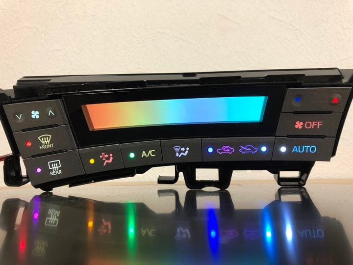 自動色変化仕様 プリウス 後期 エアコンパネル シフトパネル LED打ち