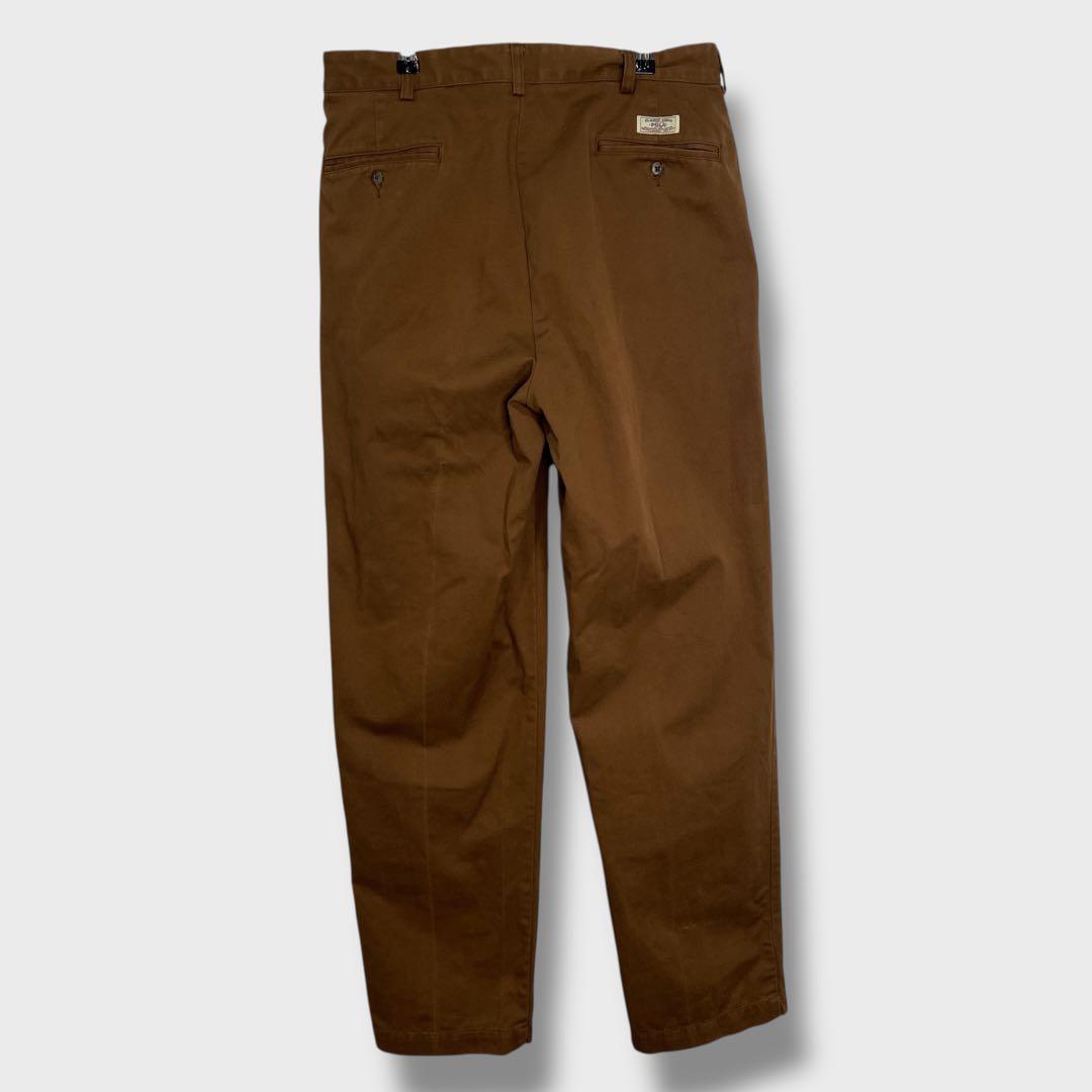 90s☆ラルフローレン☆ANDREW PANT☆ツータックチノパン☆茶系☆W34