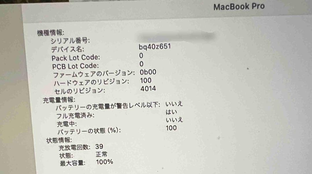 MacBook本体 Apple MacBookPro16 2021 16GB/1TSSD A2485