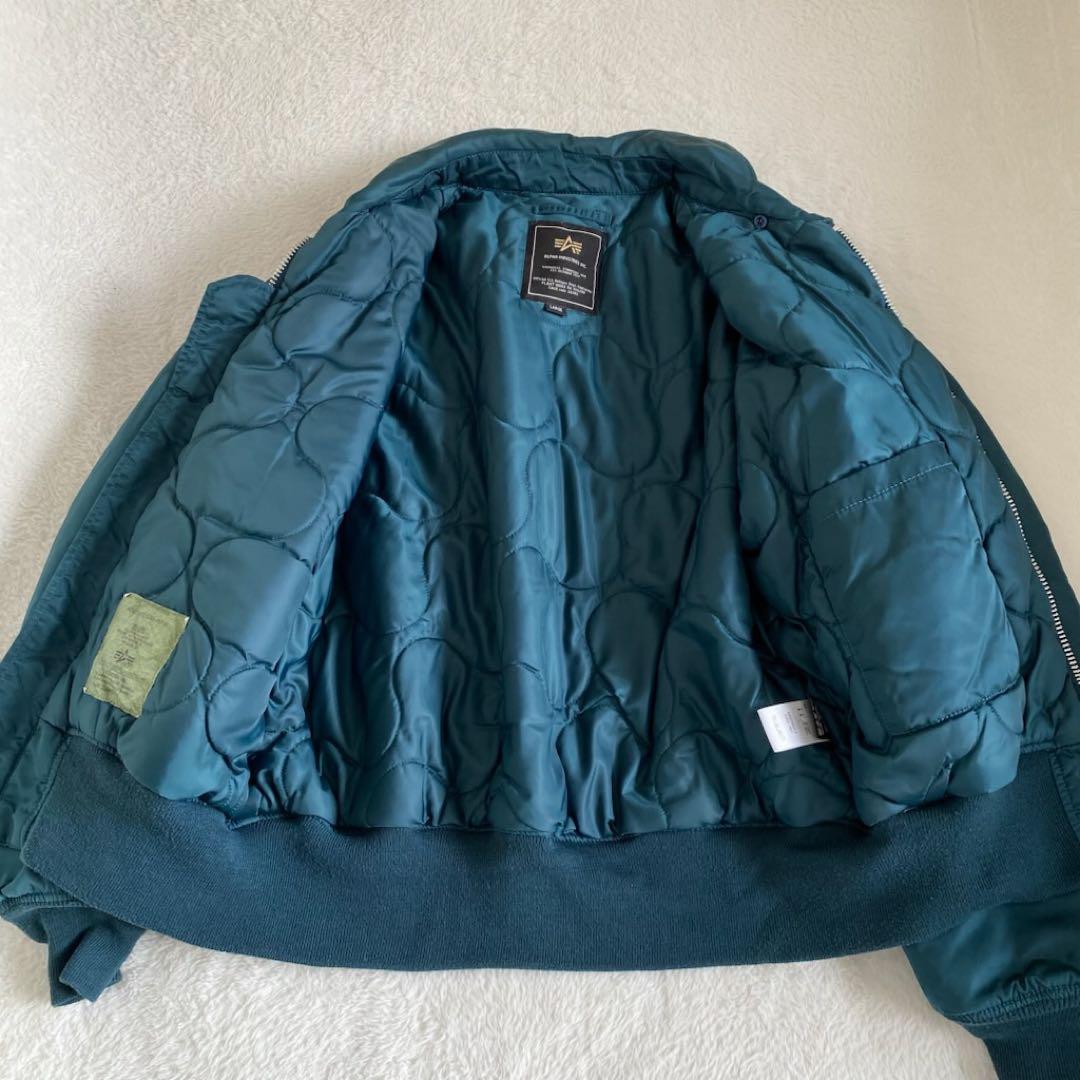 ALPHA INDUSTRIES CWU-45 短丈 ボンバージャケット 青 L