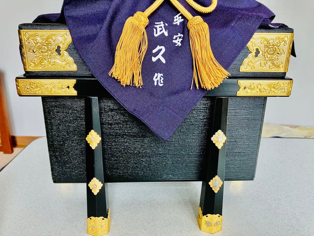 【美品】五月人形　12号　平安武久作　兜飾り　金　ゴールド