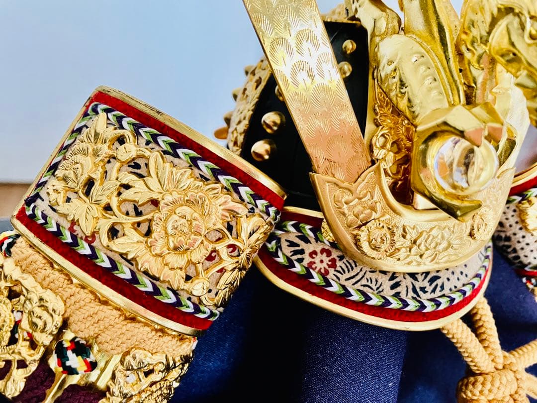 【美品】五月人形　12号　平安武久作　兜飾り　金　ゴールド