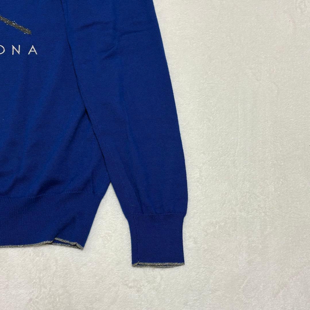 MARK & LONA マーク＆ロナ スカル ラインストーン Vネック ニット