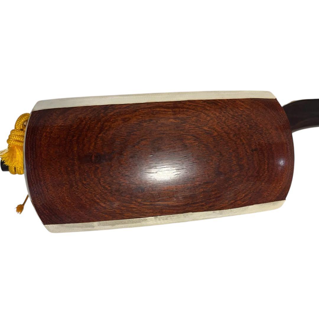 中棹三味線　和楽器　民謡　太さ2.6cm　紅木　東さわり　1本棹