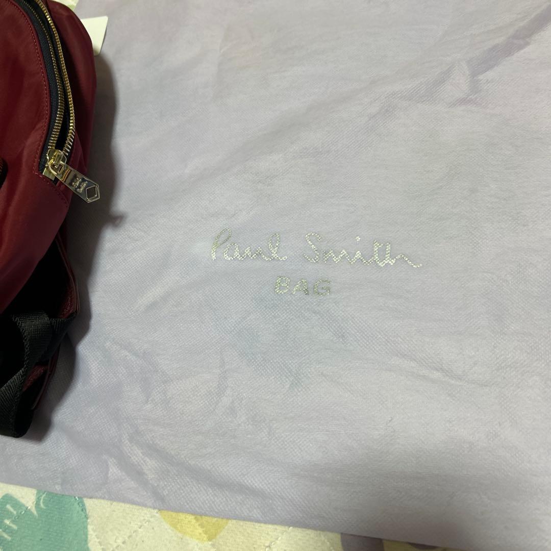 新品Paul Smithポールスミス牛革リュック　ワインレッド赤ピンク