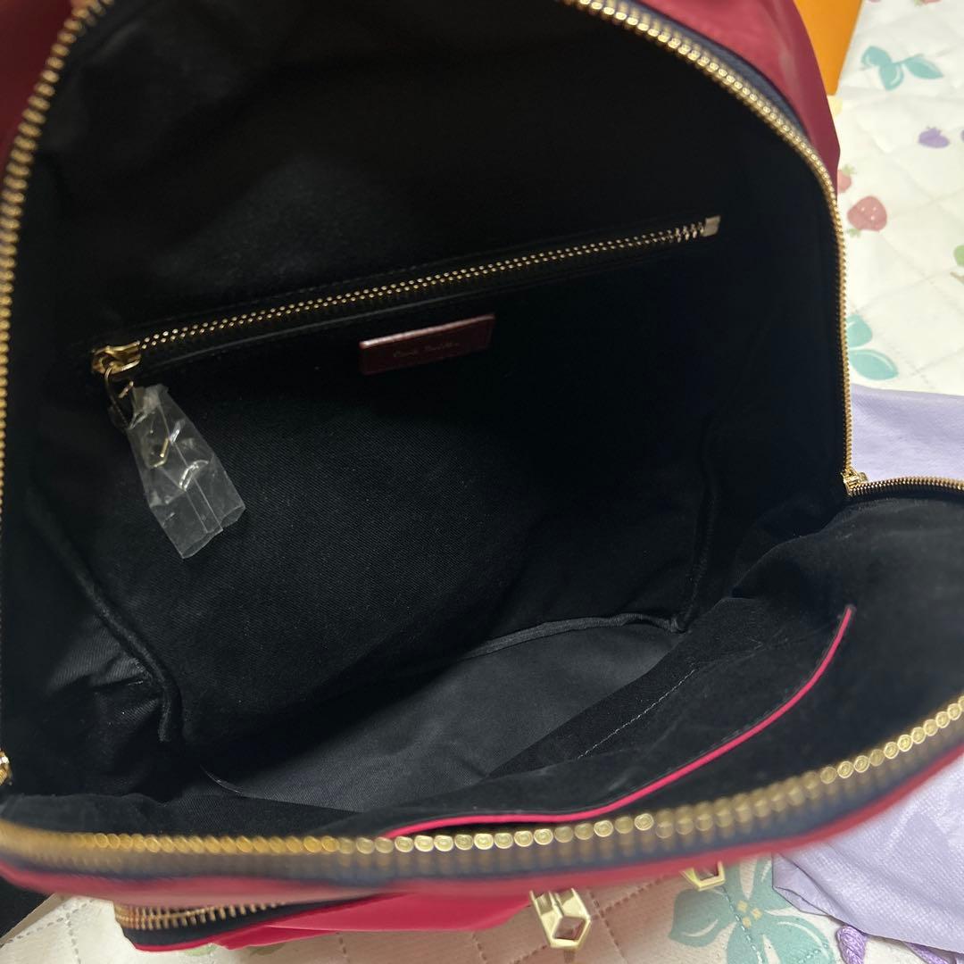 新品Paul Smithポールスミス牛革リュック　ワインレッド赤ピンク