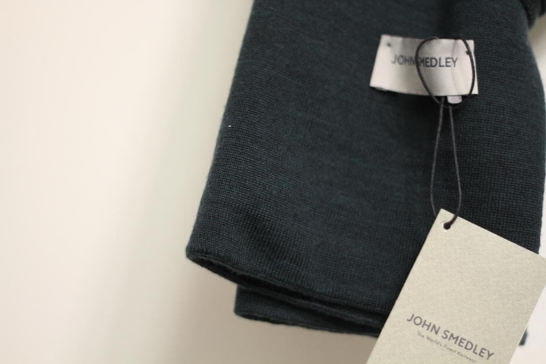 極美品】JOHN SMEDLEY ウール100% マフラー レーシンググリーン