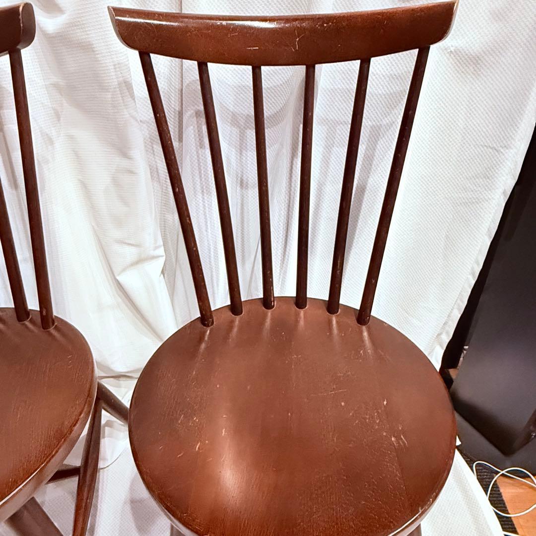 秋田木工　ハンナチェア　ダイニングチェア　二脚セット　ヴィンテージ
