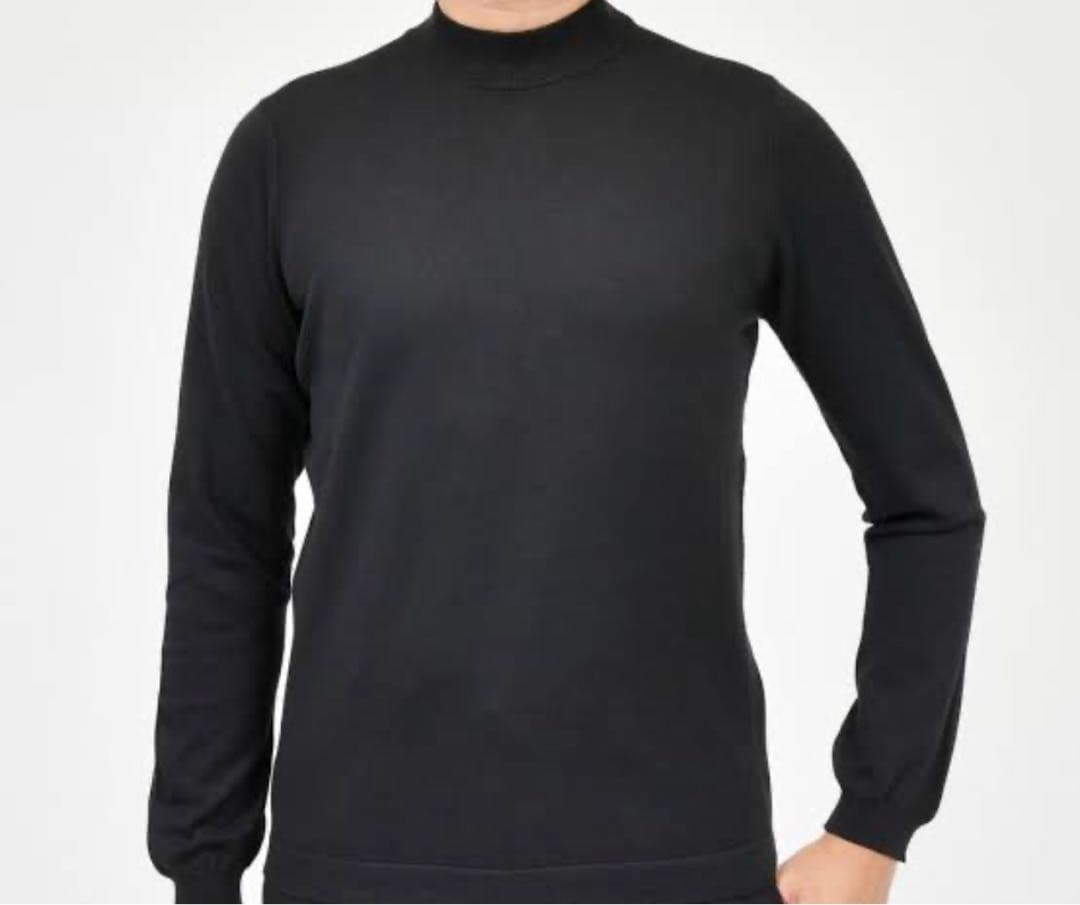 gran sasso 12ゲージモックネック　オフブラックニット