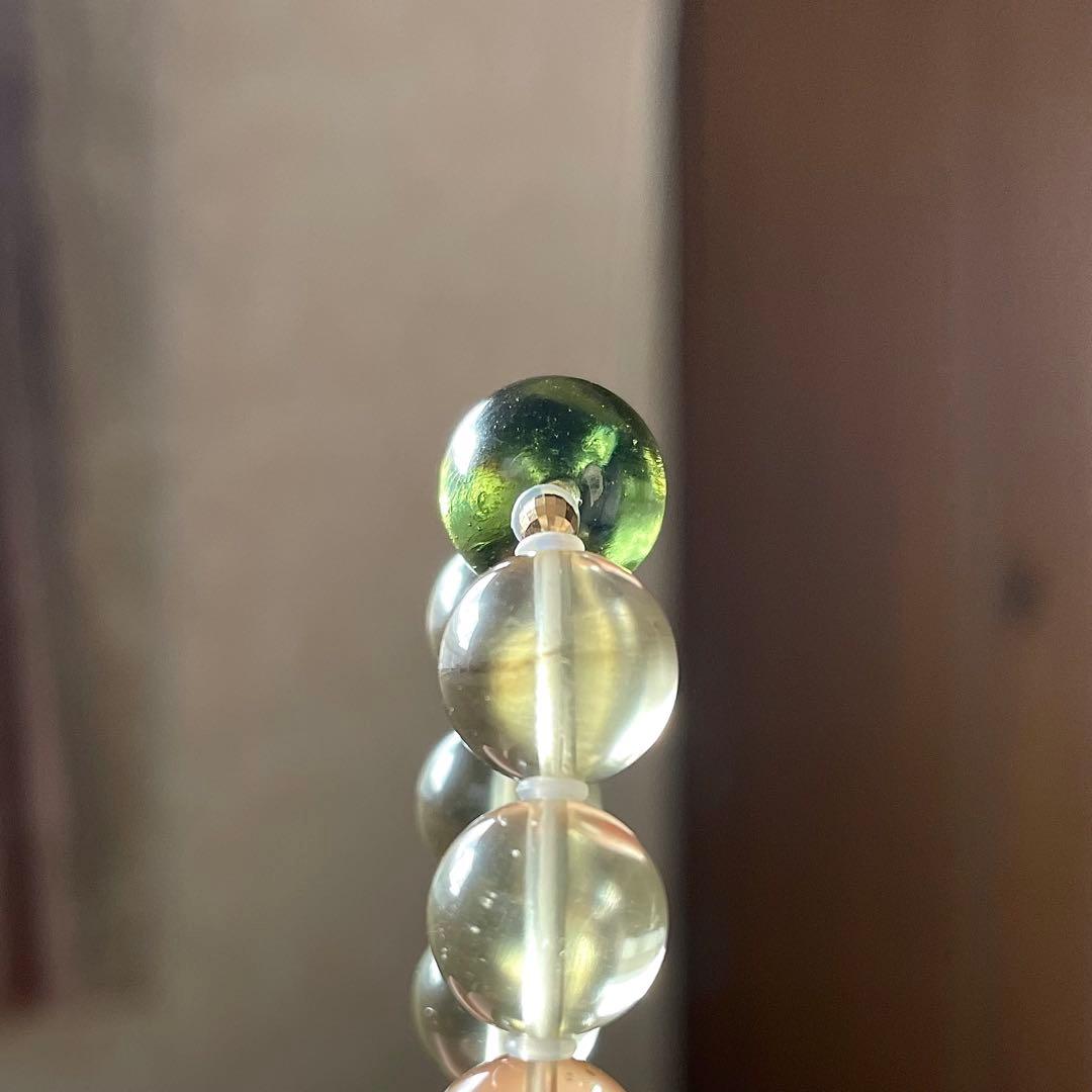 高品質 大玉 モルダバイト 鑑別書 リビアングラス ブレスレット K18