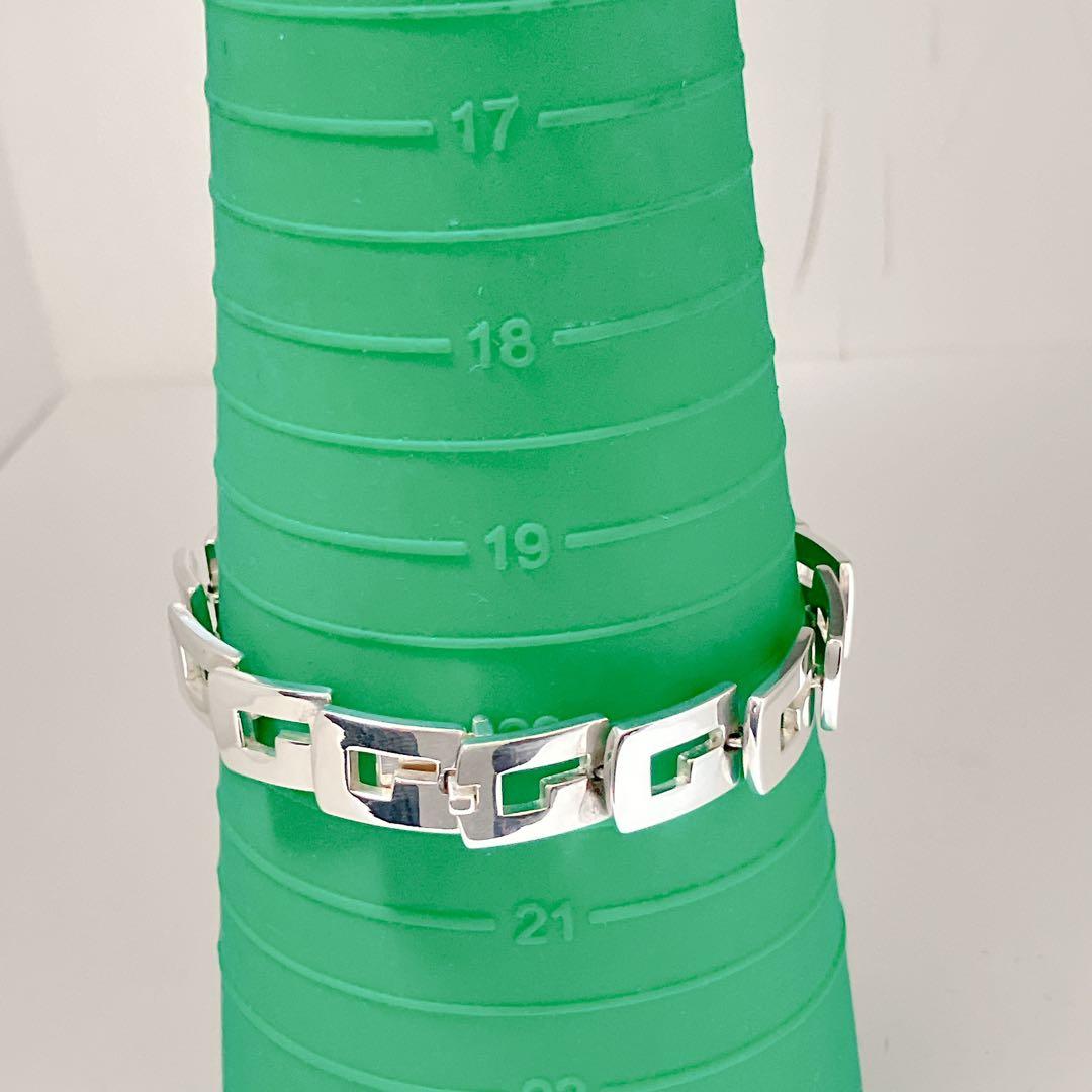 20極美品 グッチ GUCCI 925 ブレスレット シルバー メンズ Y713
