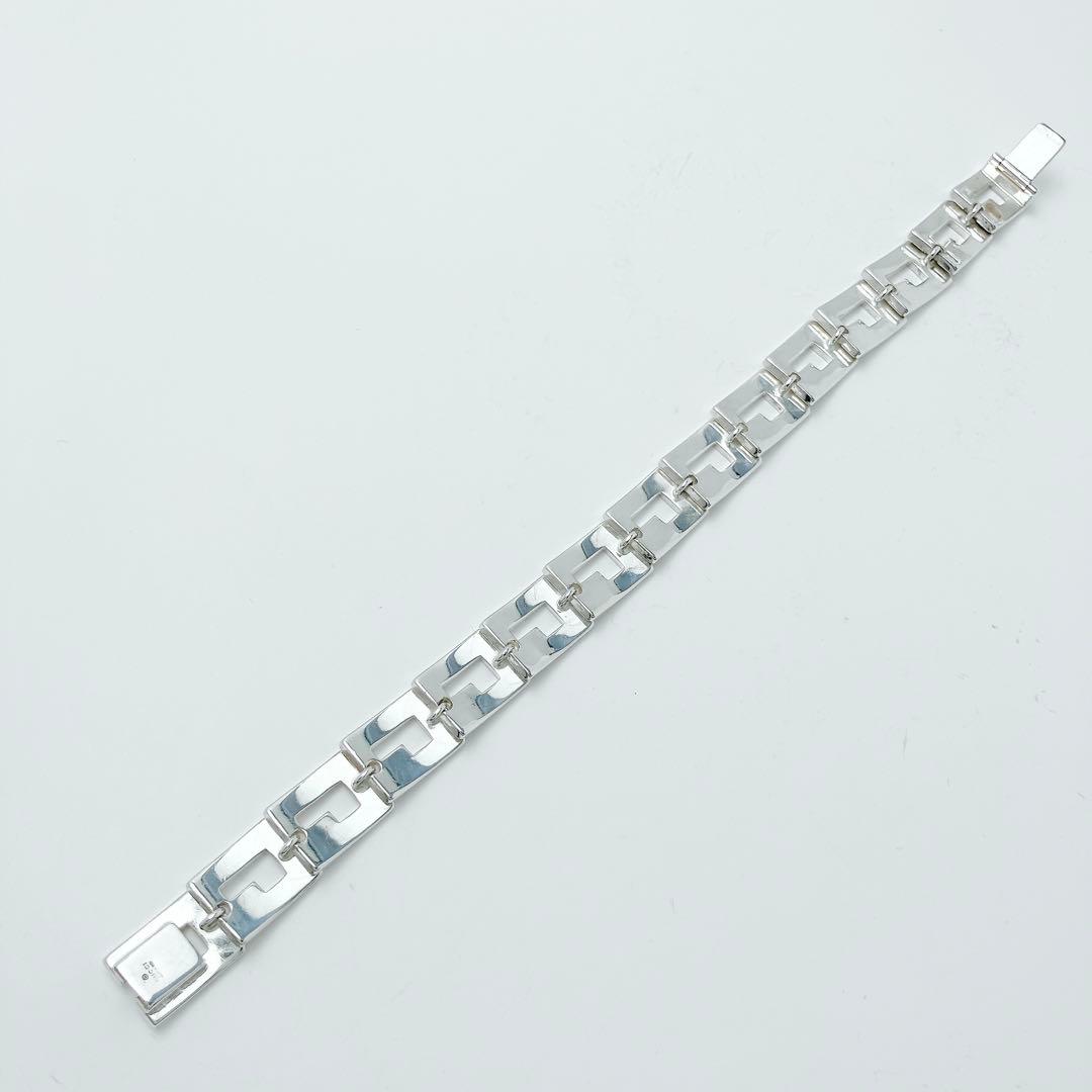 20極美品 グッチ GUCCI 925 ブレスレット シルバー メンズ Y713