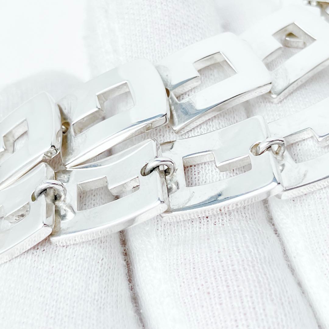 20極美品 グッチ GUCCI 925 ブレスレット シルバー メンズ Y713