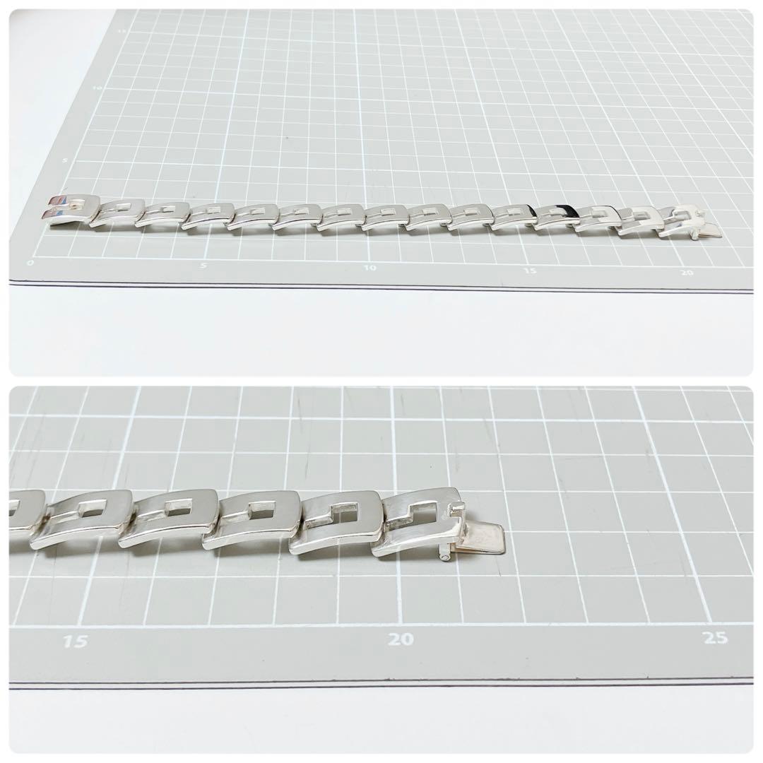 20極美品 グッチ GUCCI 925 ブレスレット シルバー メンズ Y713