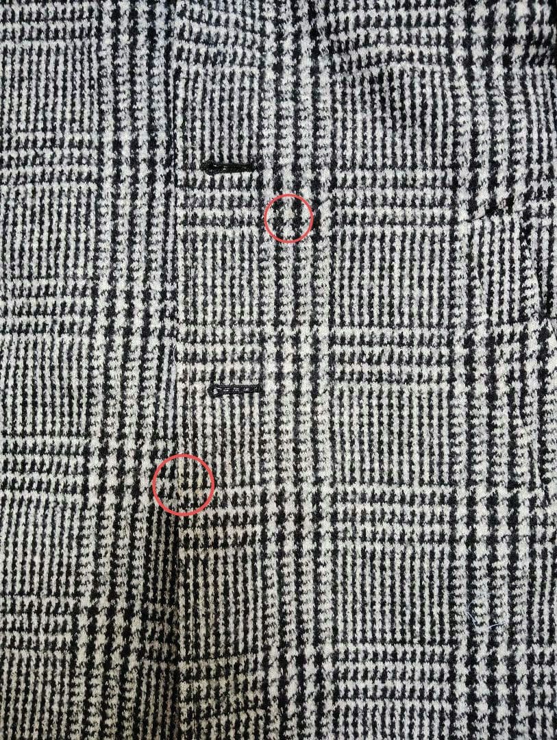 メンズ ユニバーサルランゲージ ハウンドトゥース柄 チェスターコート サイズL