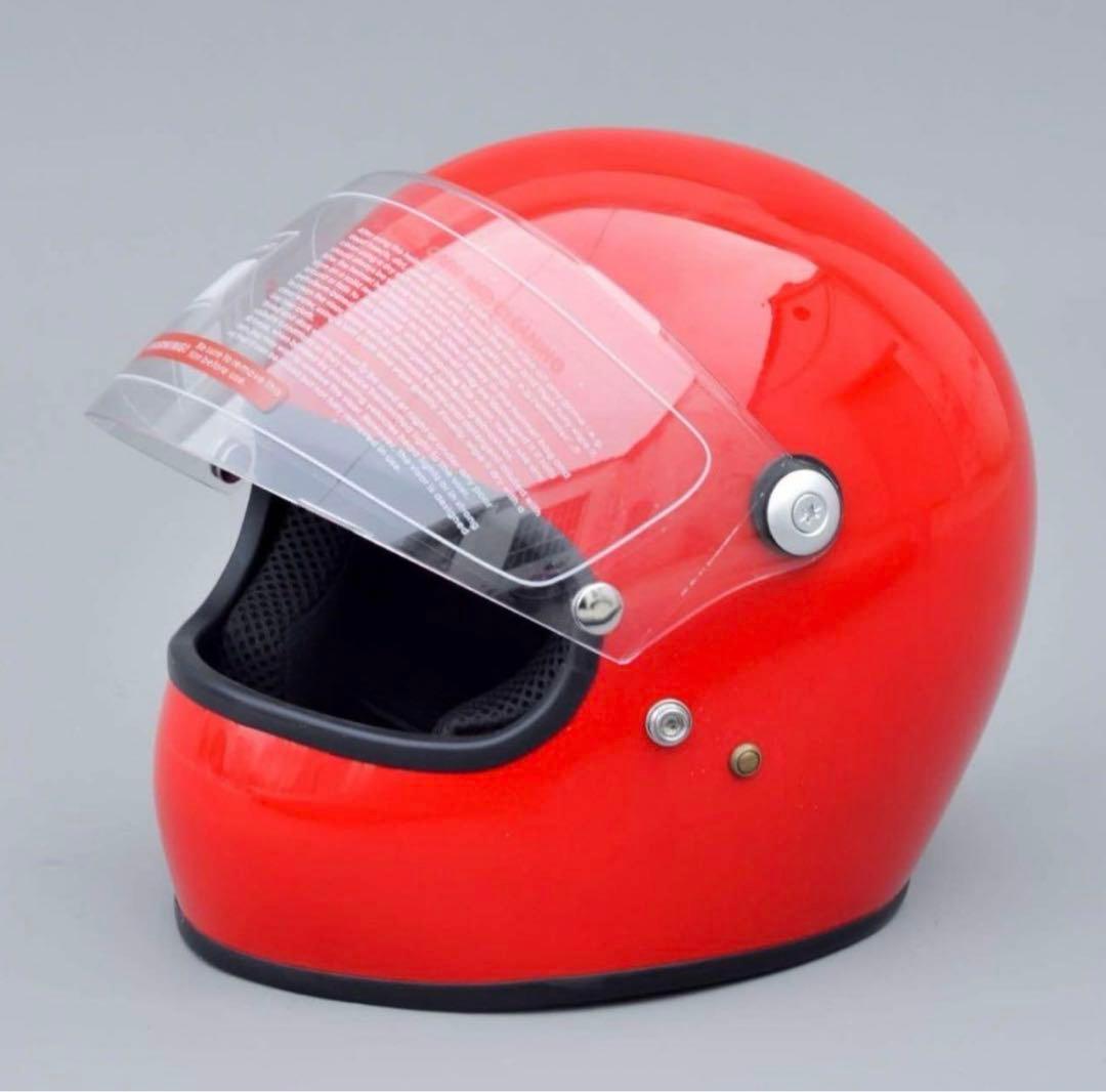 小型シェル フルフェイスヘルメット クリアシールド付き レトロ
