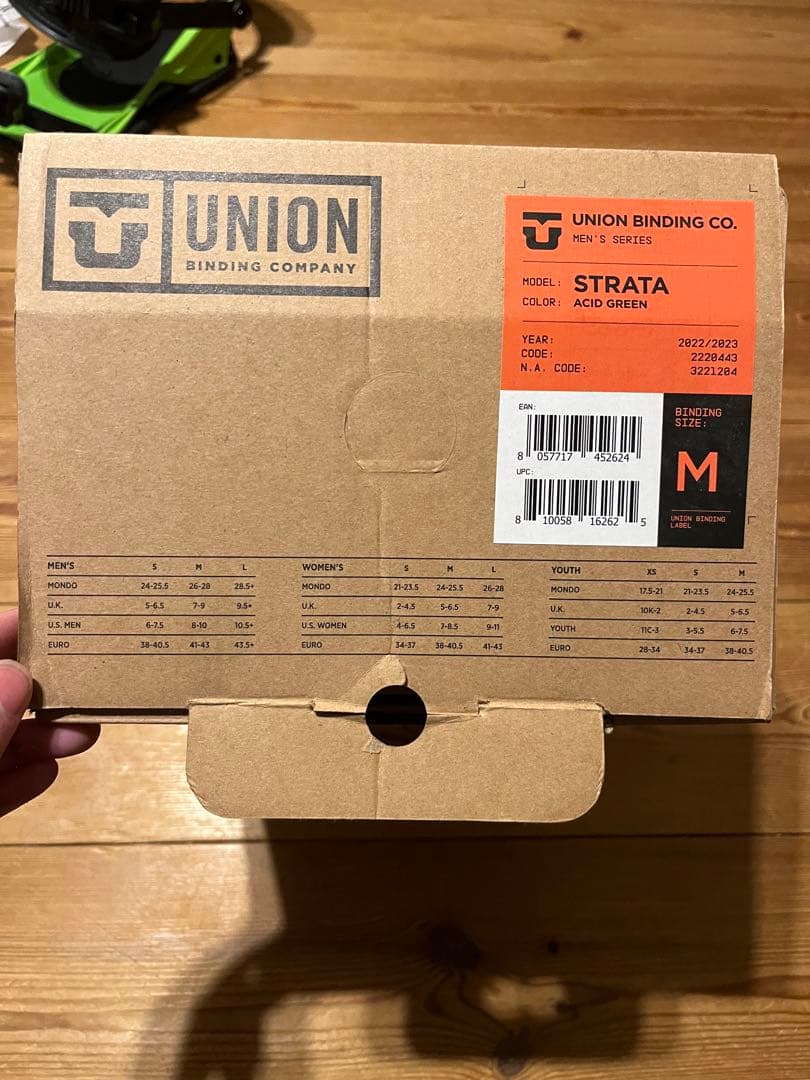 ユニオン　STRATA スノーボードビンディング グリーン mサイズ
