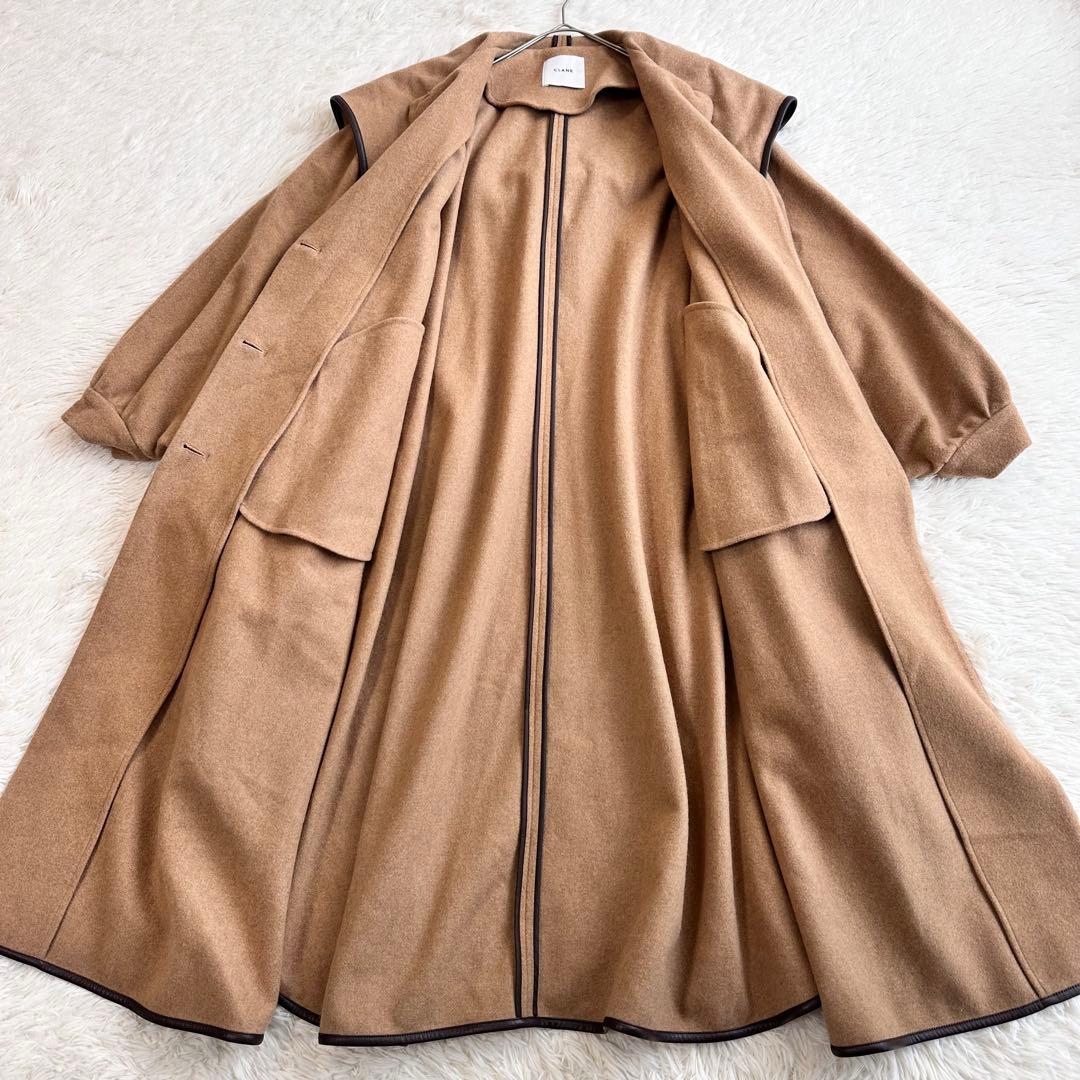 CLANE 定価5.7万 ショールフードバルーンコート ポンチョコート キャメル