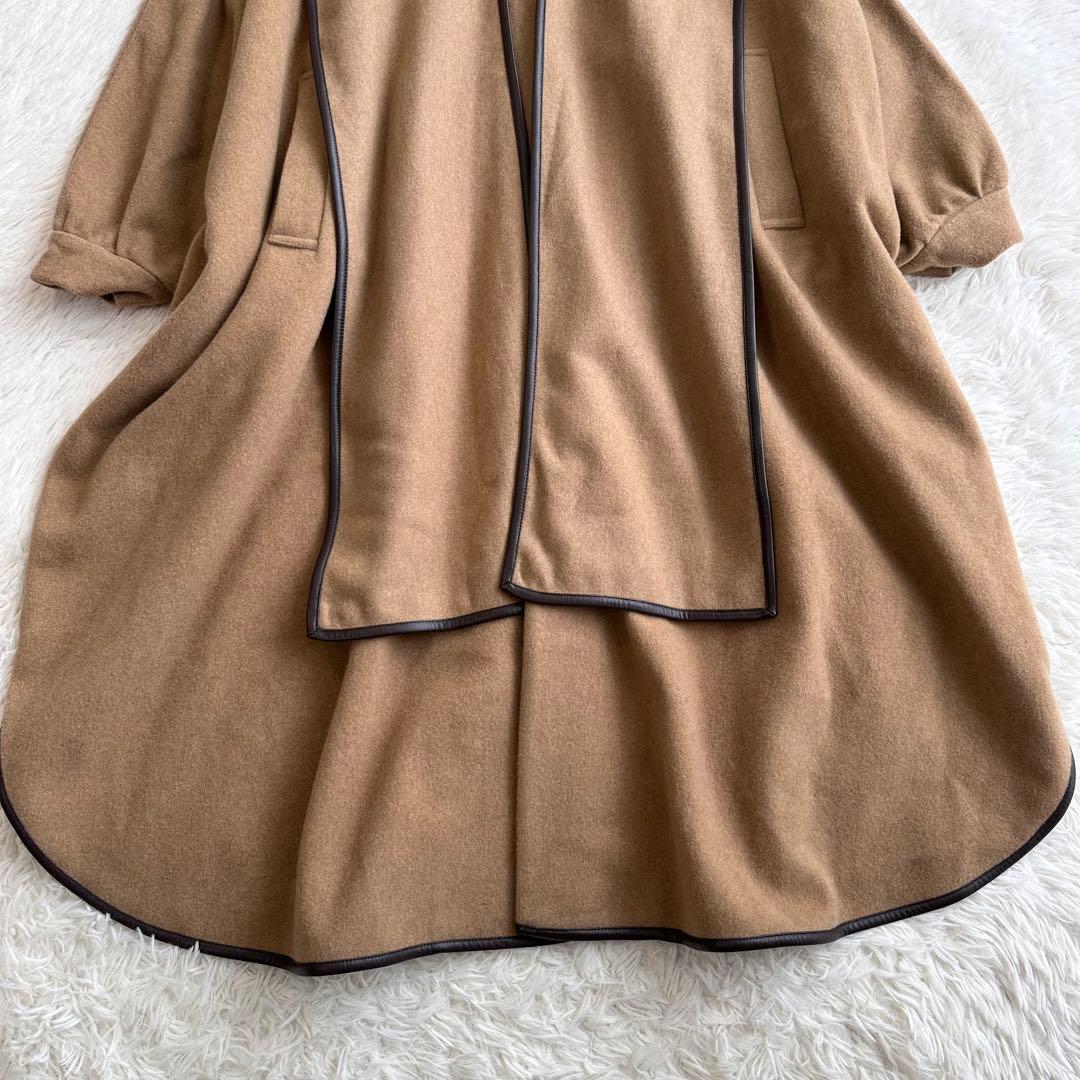 CLANE 定価5.7万 ショールフードバルーンコート ポンチョコート キャメル
