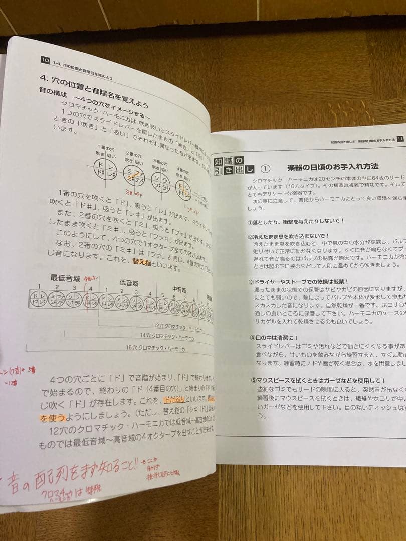 美品・SUZUKI クロマチックハーモニカ SCX-64 (16穴) 教本セット