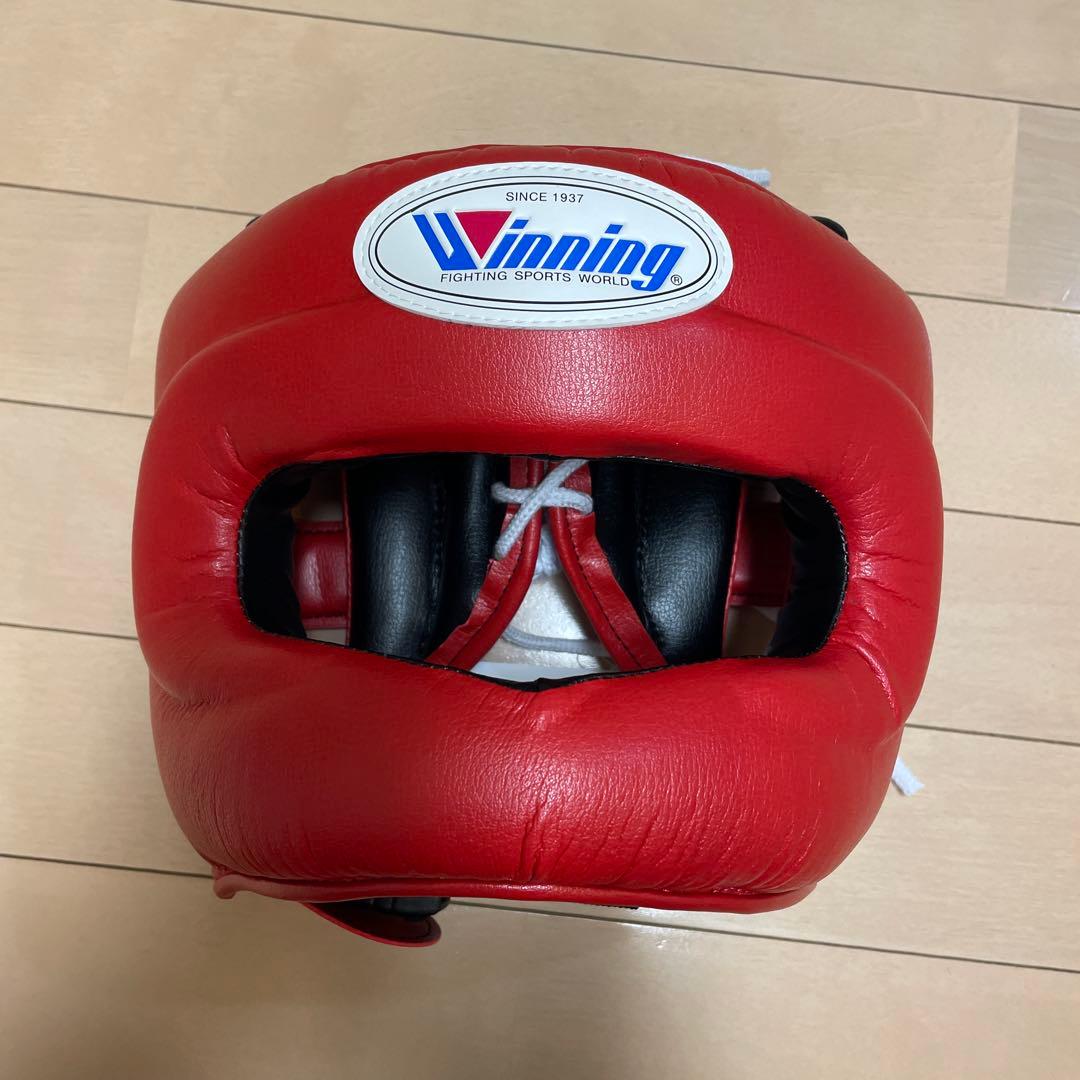 新品即日発送 ウイニング ヘッドギア レッド Lサイズ FG-5000