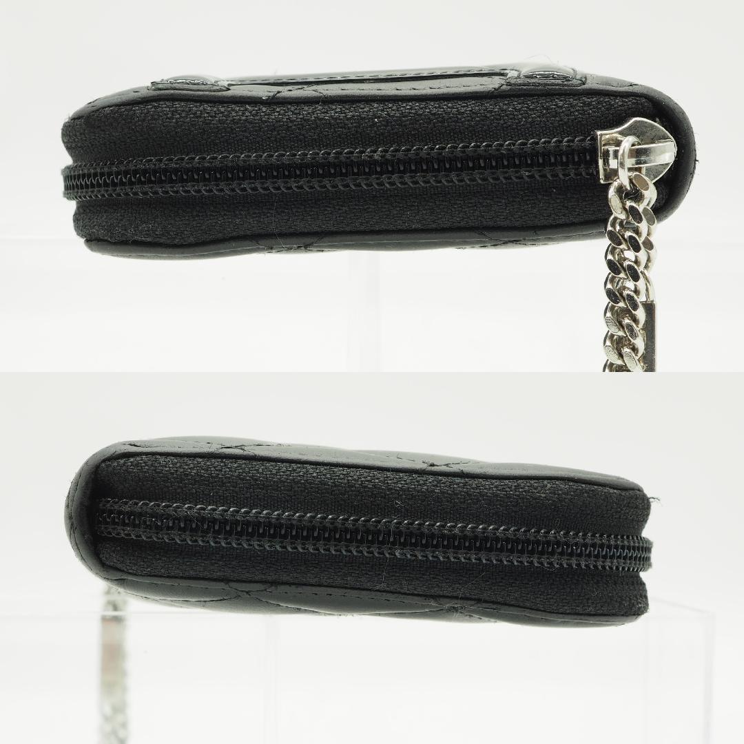 CHANEL シャネル カンボンライン ラウンドファスナー 黒×ピンク
