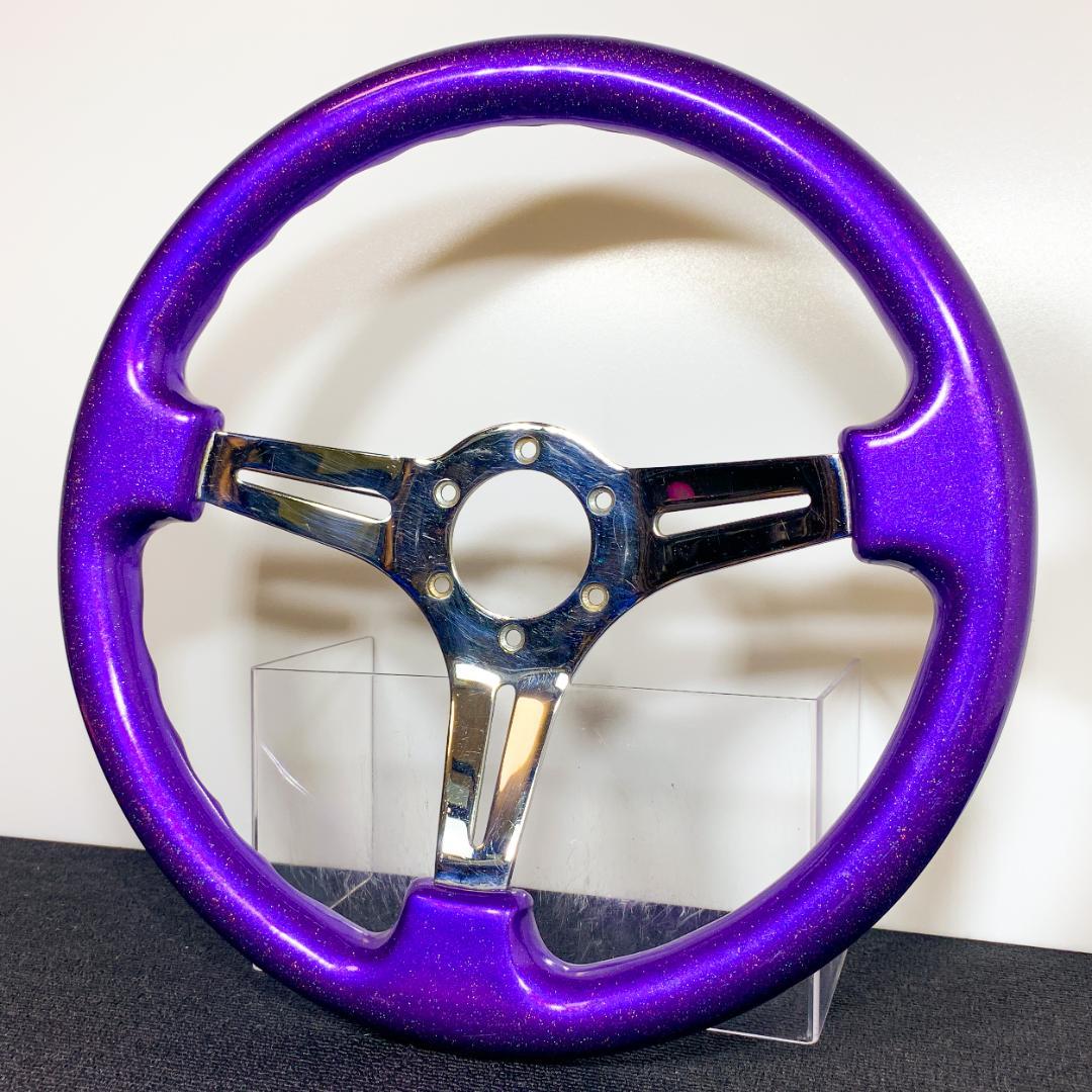 エムズレーシング ウッドステアリング カスタムペイント 90s 当時物