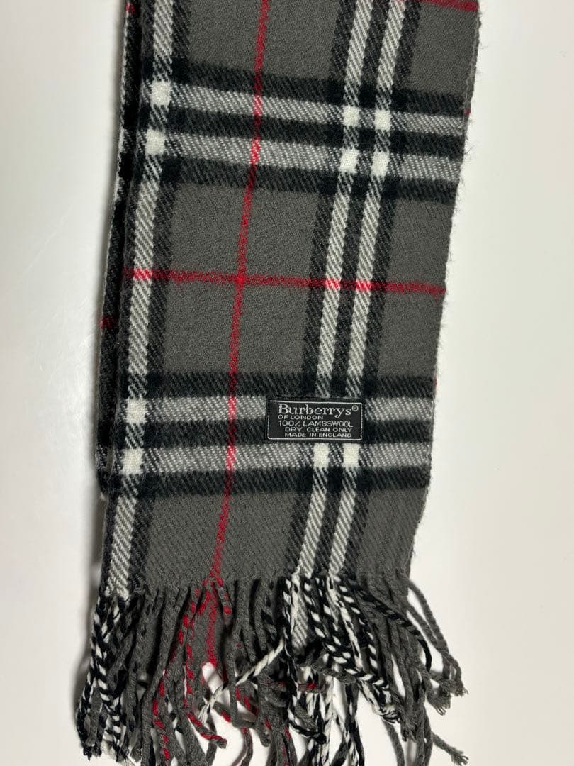 新品☆BURBERRYS☆バーバリーラムウールノバチェックマフラー グレー