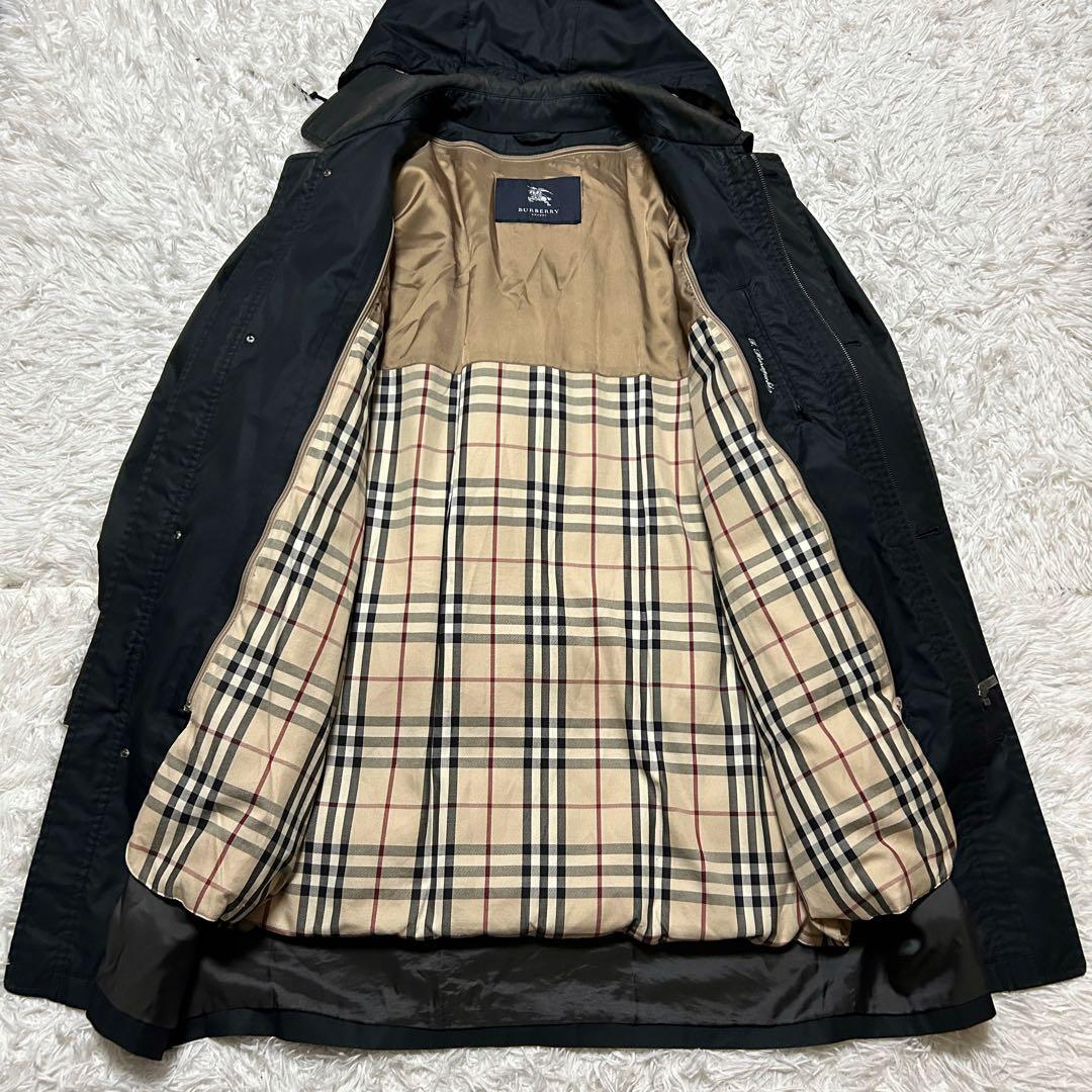 LL】バーバリーロンドン フーデッドコート ダウンライナー ノバ