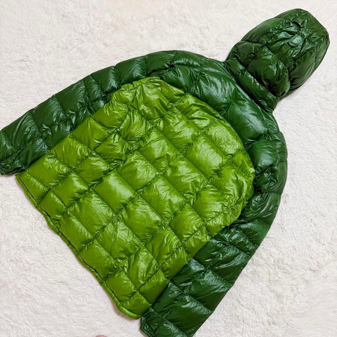 XL/モンベル 800FP スペリオダウンパーカ グリーン バイカラー