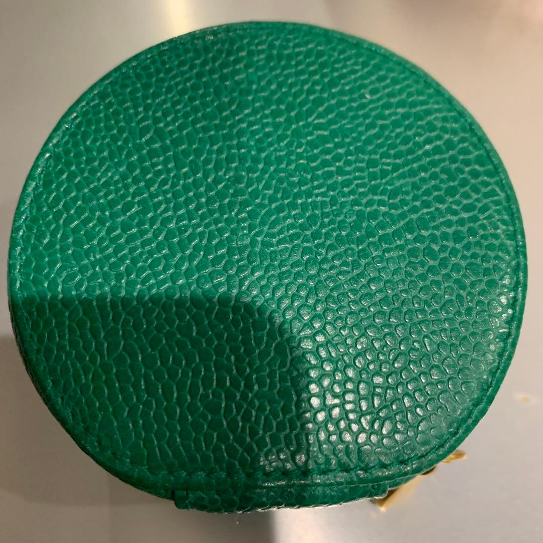 博*多様 シャネル　キャビアスキン　エメラルド　ポーチ
