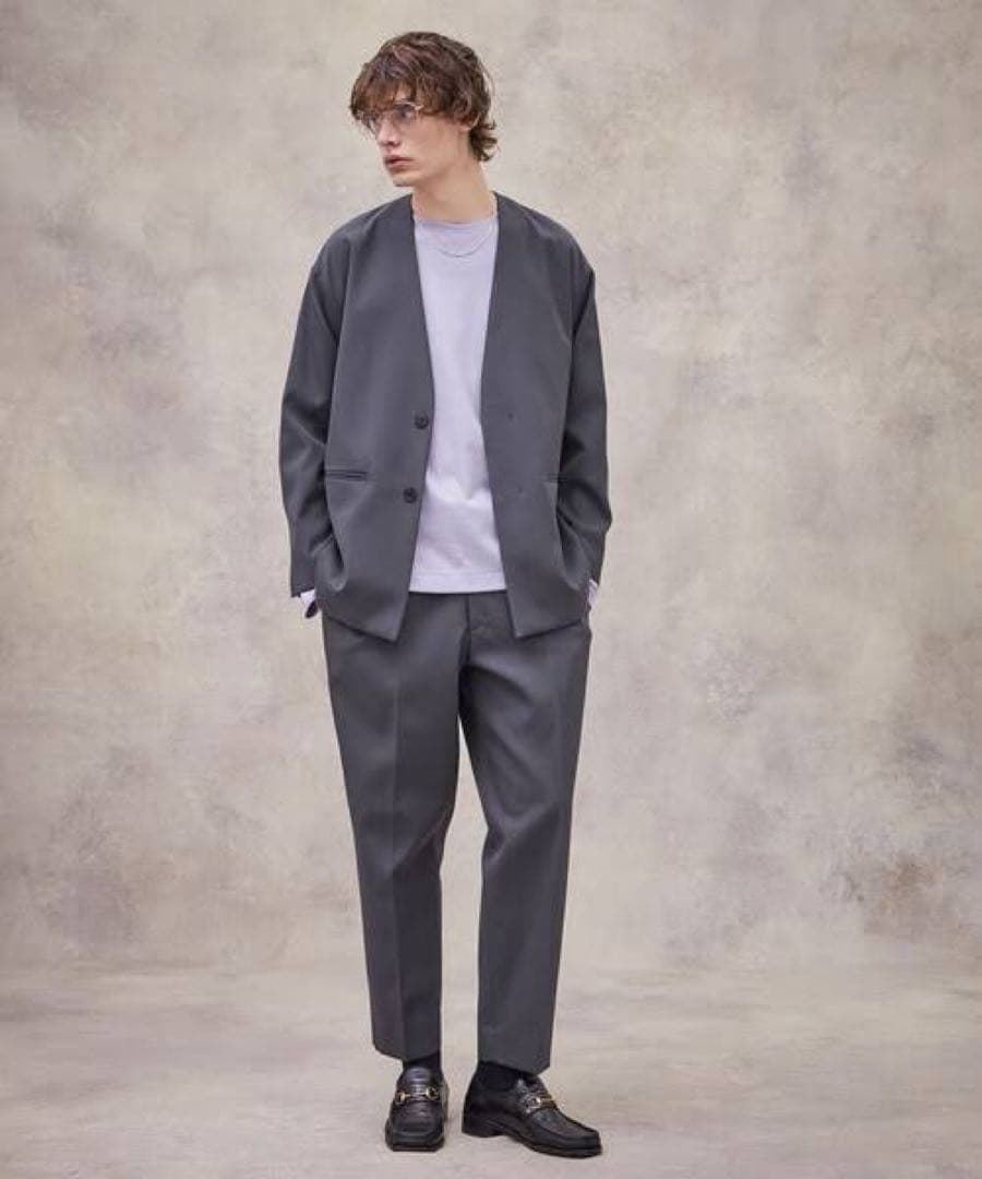 PUBLIC TOKYO 含浸ウールギャバジャケット/ワイドパンツ セットアップ