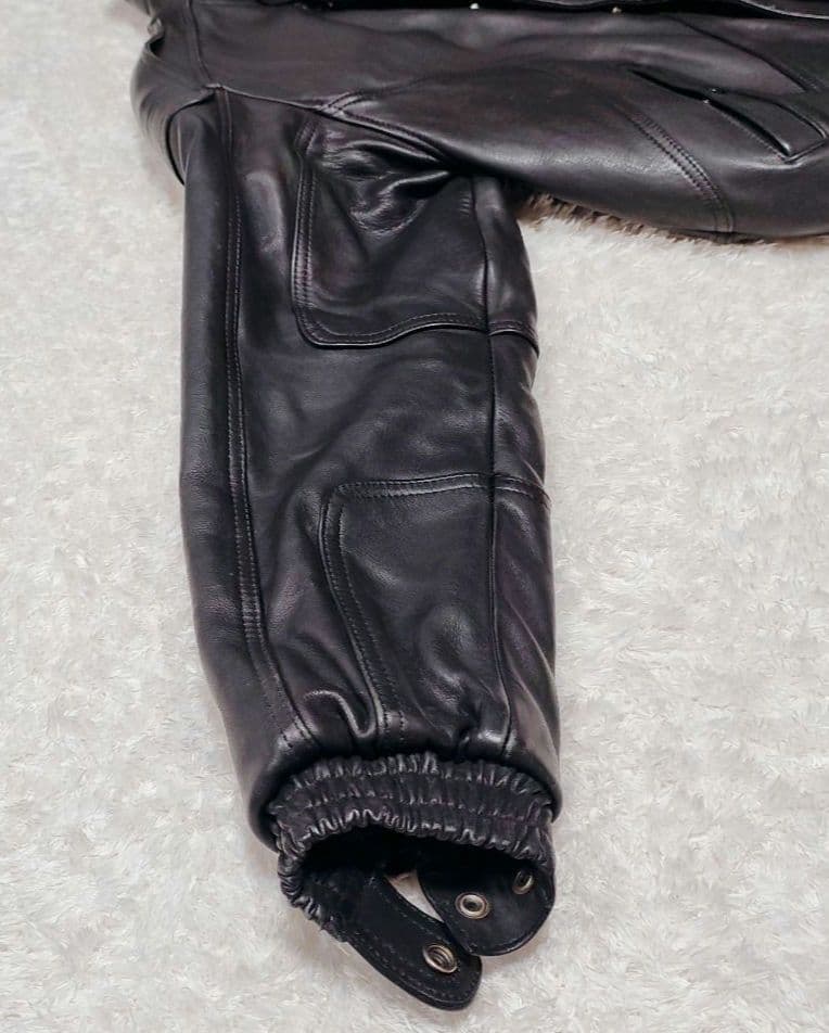 KISS RACING 本革 ライダースジャケット ブラック