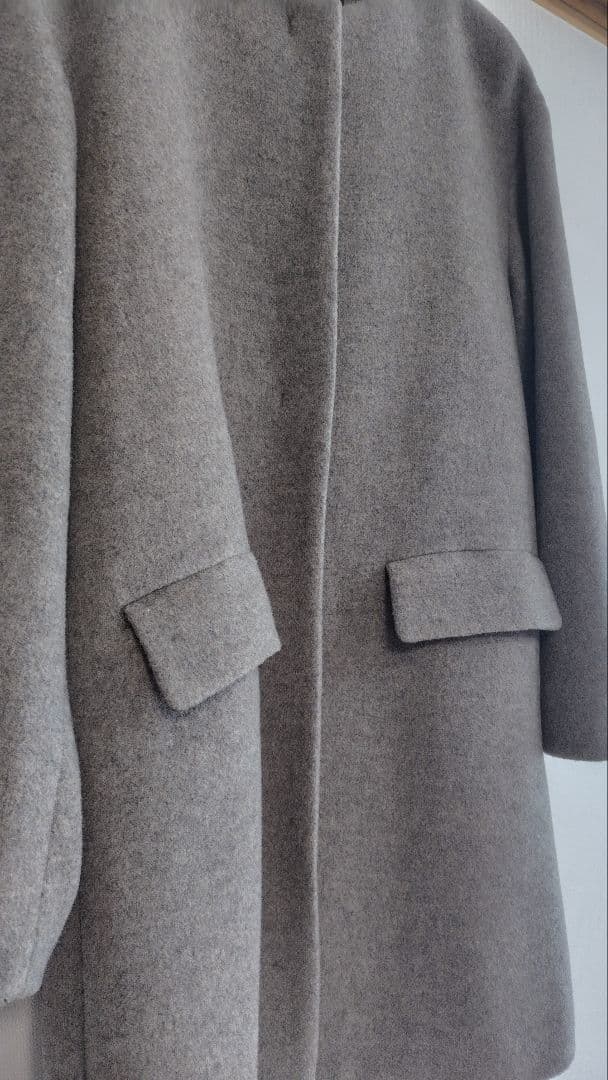 ユナイテッドアローズ　MANTECO ミドルノーカラーコート　MOCA　Sサイズ