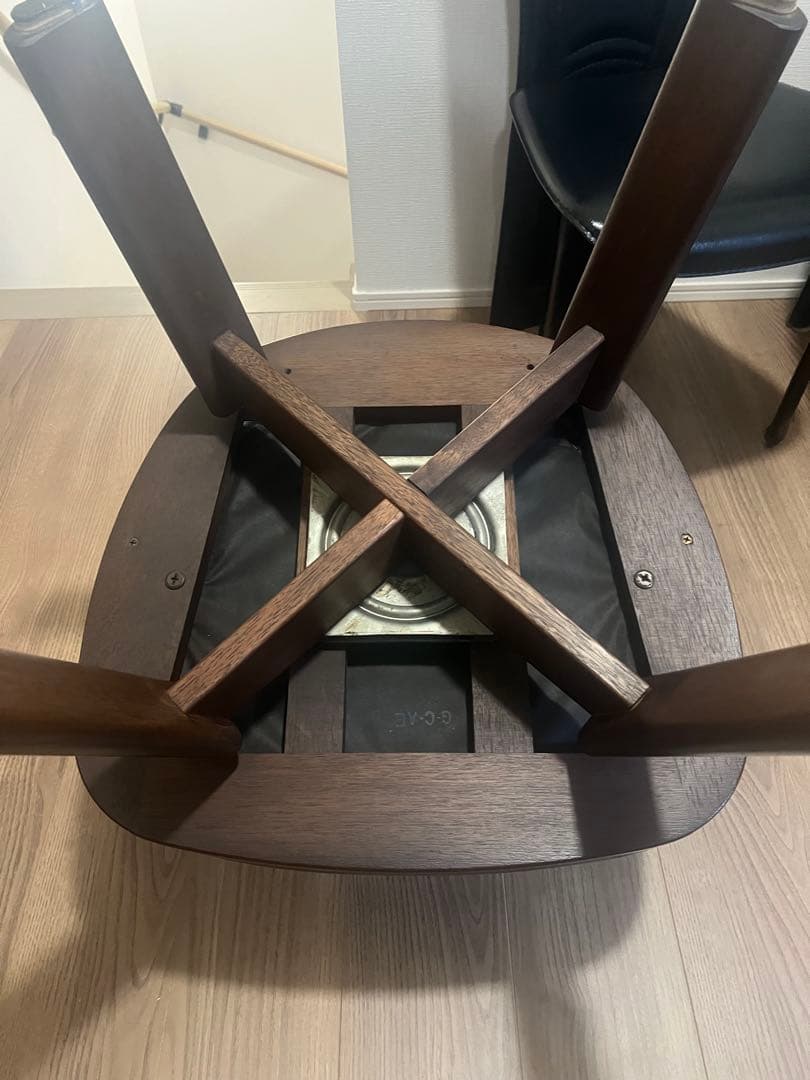ナガノインテリア　回転ブラウンアームチェア 木製フレーム