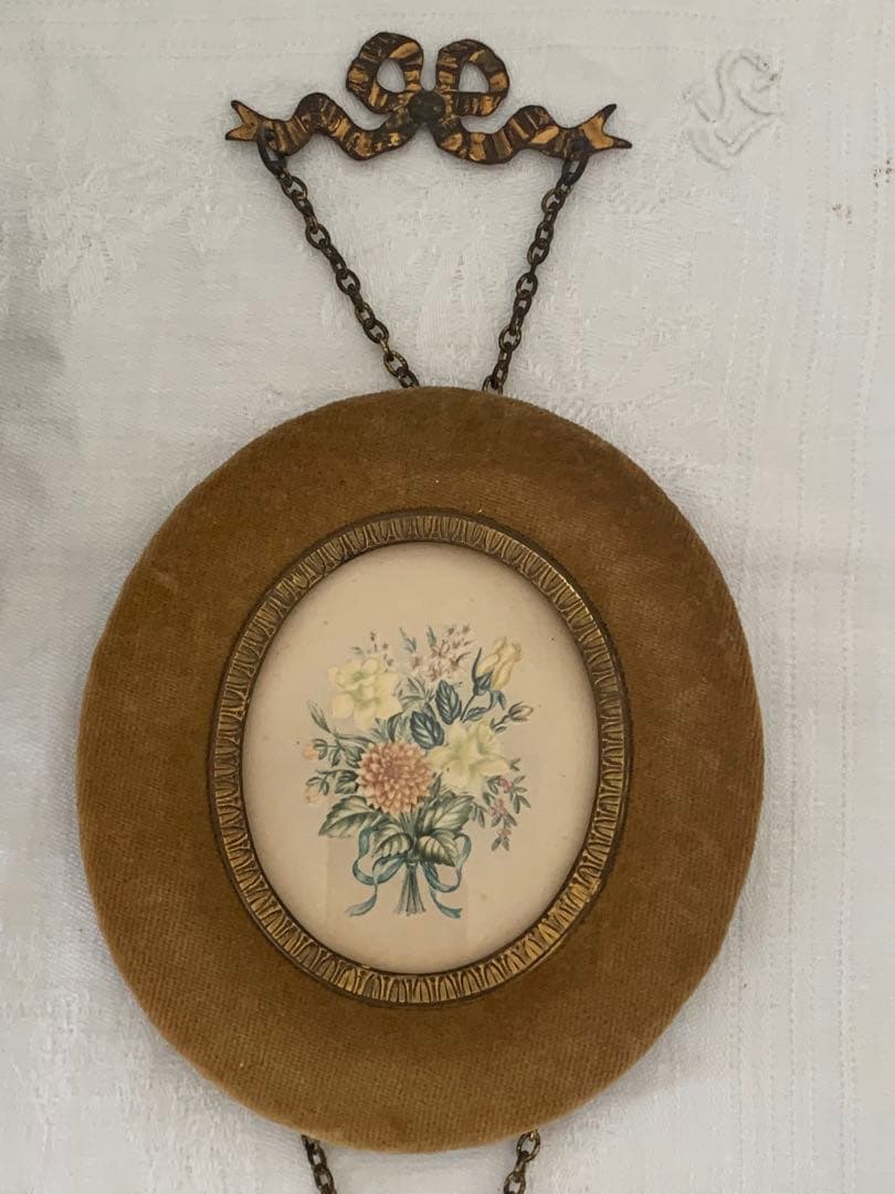 さあや　　フレーム　２連　リボンモチーフ　ブロカント