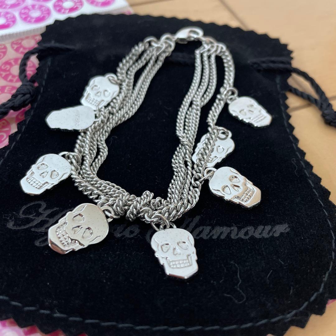 極美品☆ヒステリックグラマー☆スカルチャームブレスレット☆ヒス