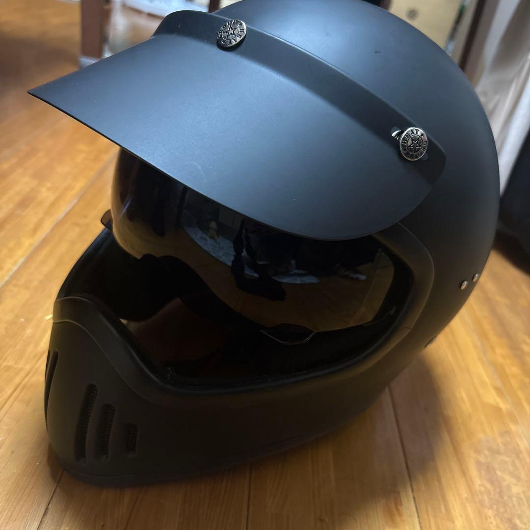 フルフェイスヘルメット マットブラック 取り外し可能バイザー - メルカリ
