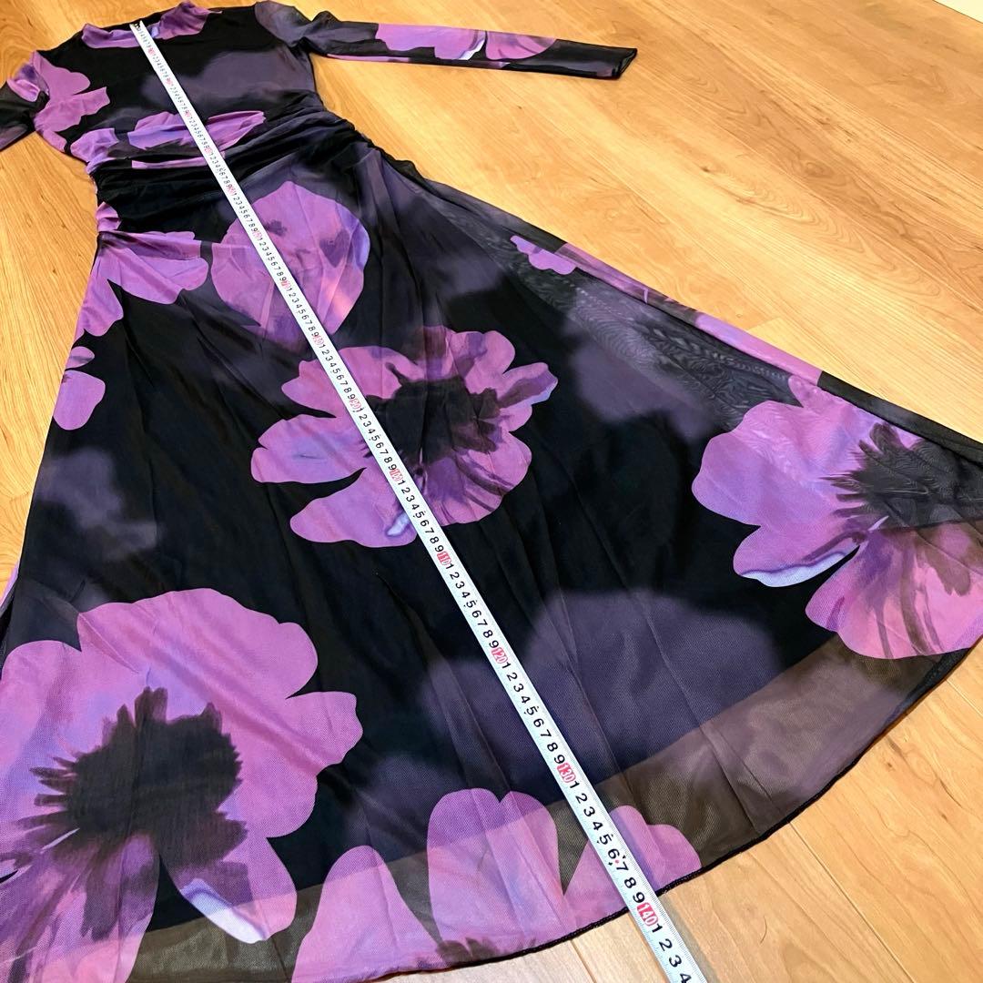 【新品・未使用】お得♡フラダンス タヒチアンダンス 社交ダンス 長袖ドレス 黒