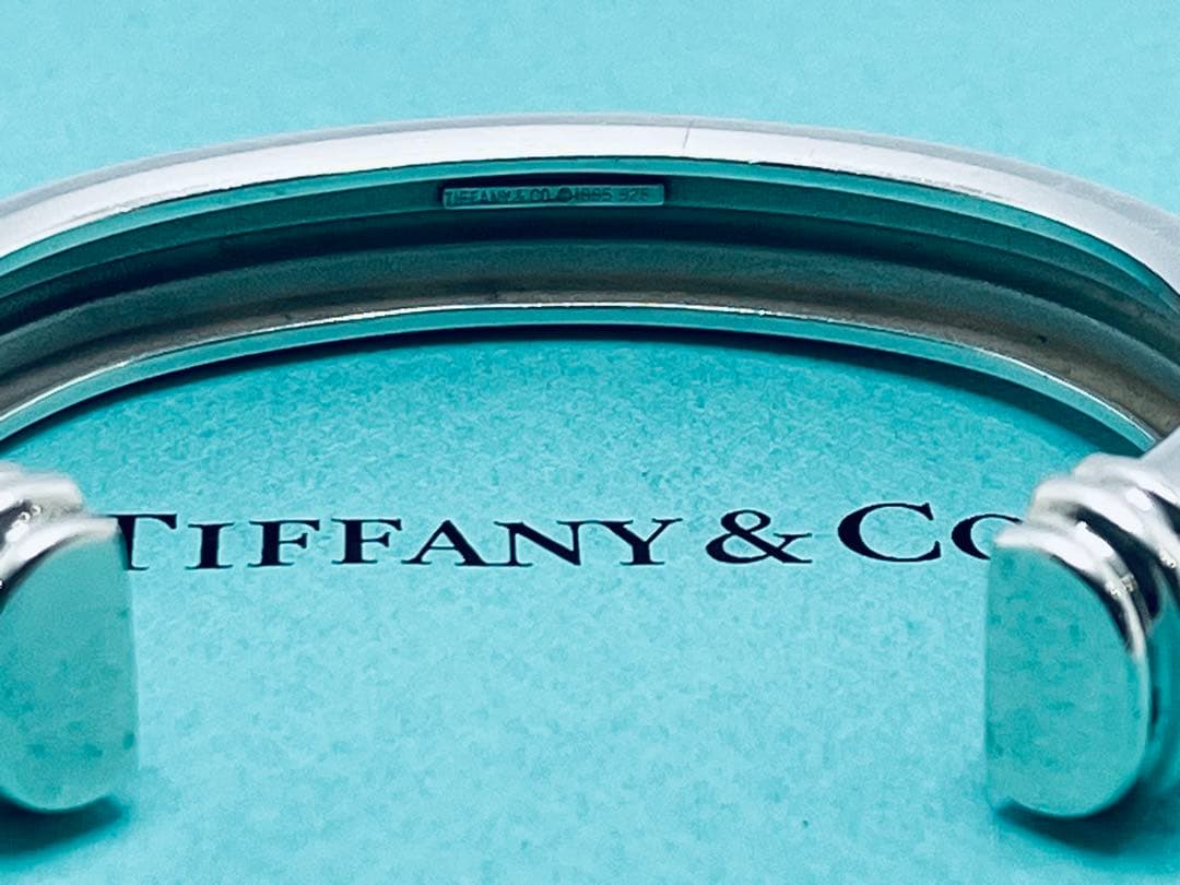 h555 希少　ヴィンテージ　ティファニー　1995 グルーブド　バングル925