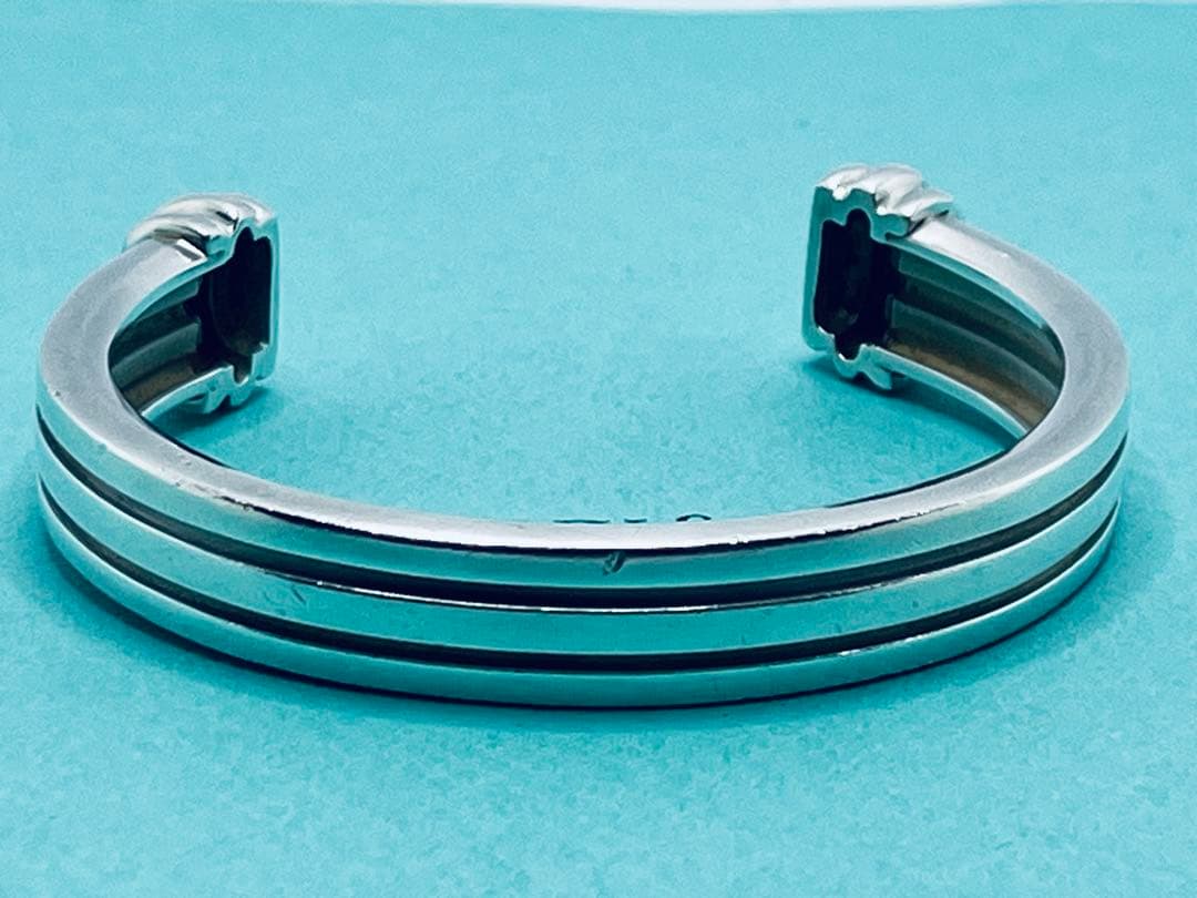 h555 希少　ヴィンテージ　ティファニー　1995 グルーブド　バングル925