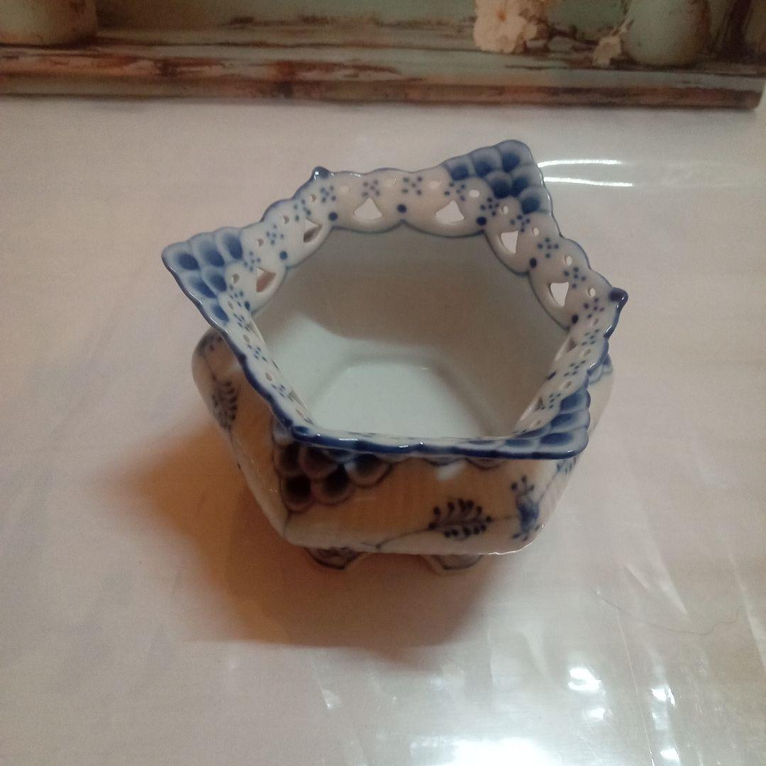 [美品] ロイヤルコペンハーゲンブルーフルーテッドフルレースシュガーポット