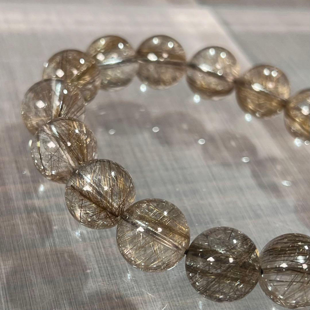 m*u様 高品質　超透明　シルバールチルブレスレット　針多め　ルチルクォーツ　内