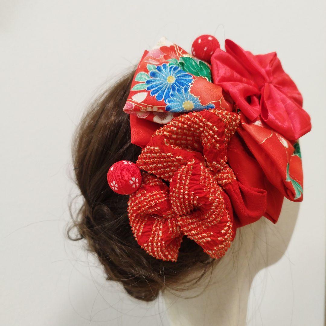 ヘッドドレス 着物リメイク 和玉 七五三 髪飾り ヘアクリップ 79